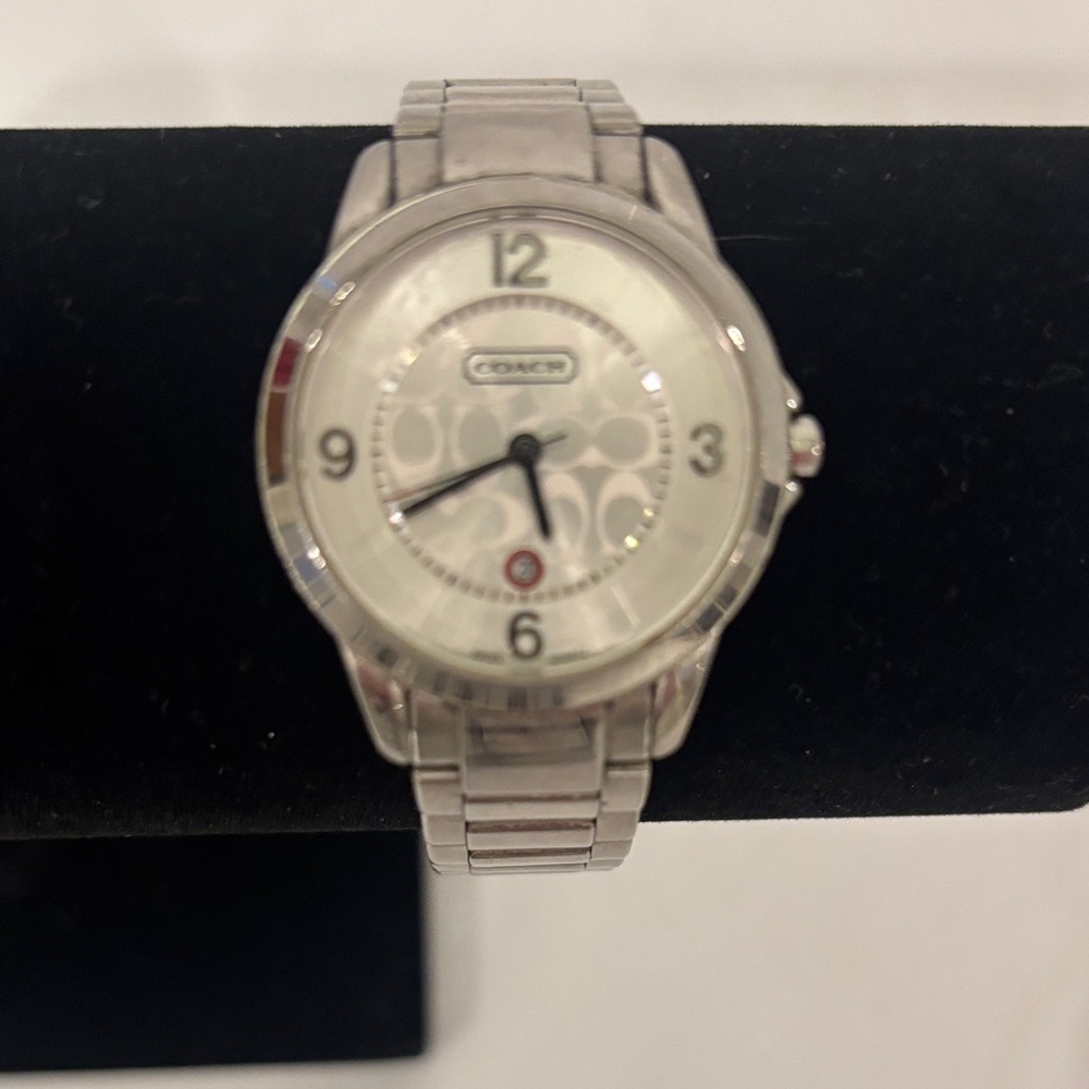 Coach Silver Women’s Watch with Patterned Dial